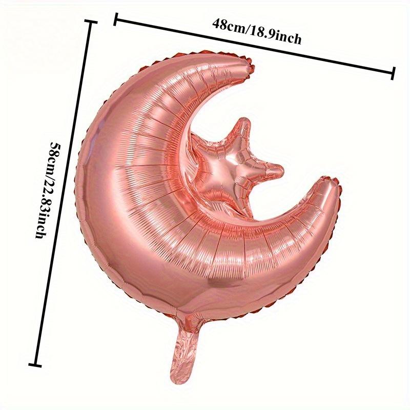 5pcs 22 inch Star Moon Integrated Aluminum Film Party Balloon, Designed for Ramadan Holiday Decoration,Birthday Parties