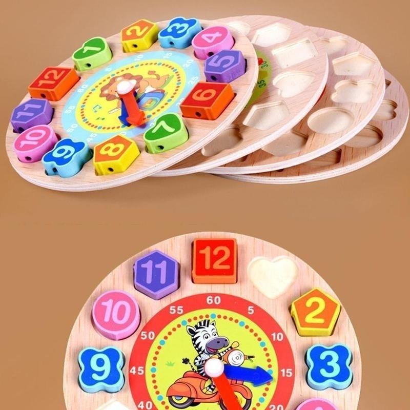 Simingyou 4 модели пазлов 1 шт. животные мультфильм обучающая игрушка детские цифровые деревянные часы