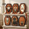 Durable Halloween Hanging Ornaments Vintage Wooden Decor, Coffin-Shaped Tabletop Ornaments, Freestanding & Gifts for Lovers Ornament Mantel