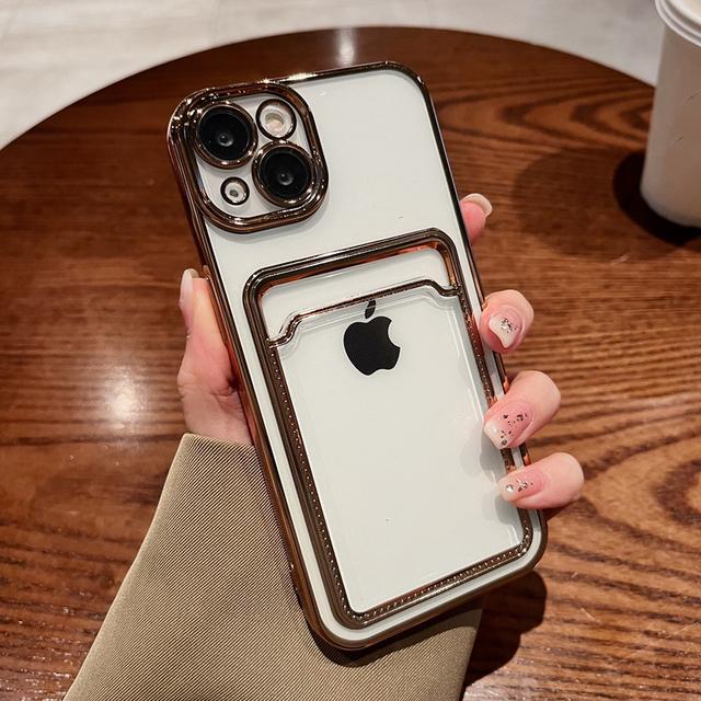 Прозрачный чехол для телефона с держателем для карт для Iphone 14 13 11 12 Pro Max Plus, защита объектива, противоударный силиконовый чехол-кошелек