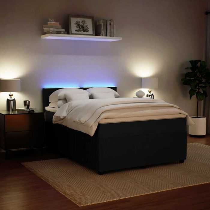 Maison Exclusive - Sommier à lattes de lit avec matelas Noir 140x200 cm Velours