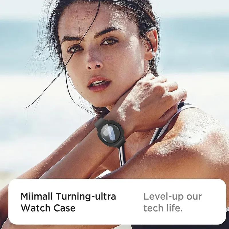 Стекло+чехол для Samsung Galaxy Watch 7 44/40 мм, [превращается в Ultra 47 мм обновление] Универсальный защитный чехол-бампер