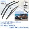For Dacia Renault Duster MK1 2009-2013 Front Rear Wiper Blades Brushes Cutter Accessories J Hook 2009 2010 2011 2012 2013