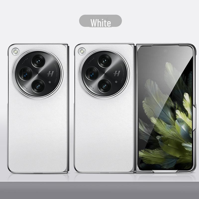 Чехол для складного экрана OPPO Find N3 из гальванизированной кожи: Полное покрытие, защита от падения, с подставкой