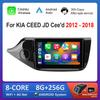 Bluetooth Android система GPS Navi 4G автомобильный видеомультимедийный проигрыватель 9 дюймов для KIA CEED JD Cee'd 2012-2018 IPS экран WiFi Carplay