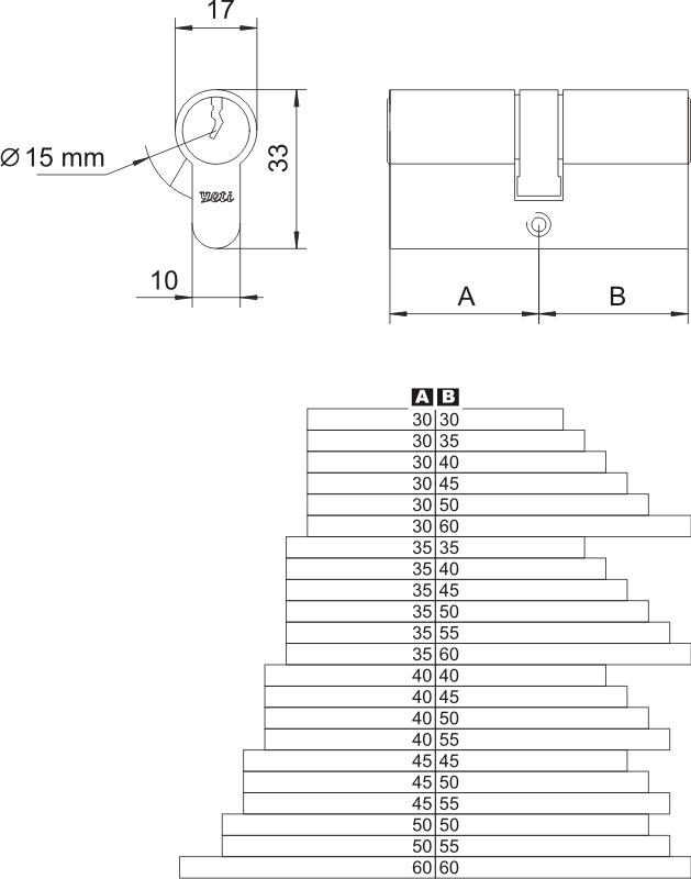 Asymmetrical Insert Satin Nickel 30/35 Yeti - Mp Wk 61001N