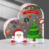 1pc Christmas Decorations Cute Heart Shaped Christmas Dining Table, Office, Counter, Desk, Shelf - Home Decorations Xmas Gift