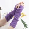 2020Long Fingerless Gloves Women Mitten Winter Arm Warmer Kawaii Knitted Sleeve Soft Girls Anime Clothes Punk Gothic Lolita Gloves
