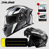 built in bluetooth modular flip up motorcycle helmet waterproof long battery all season safety helmet for delivery riders commuter use