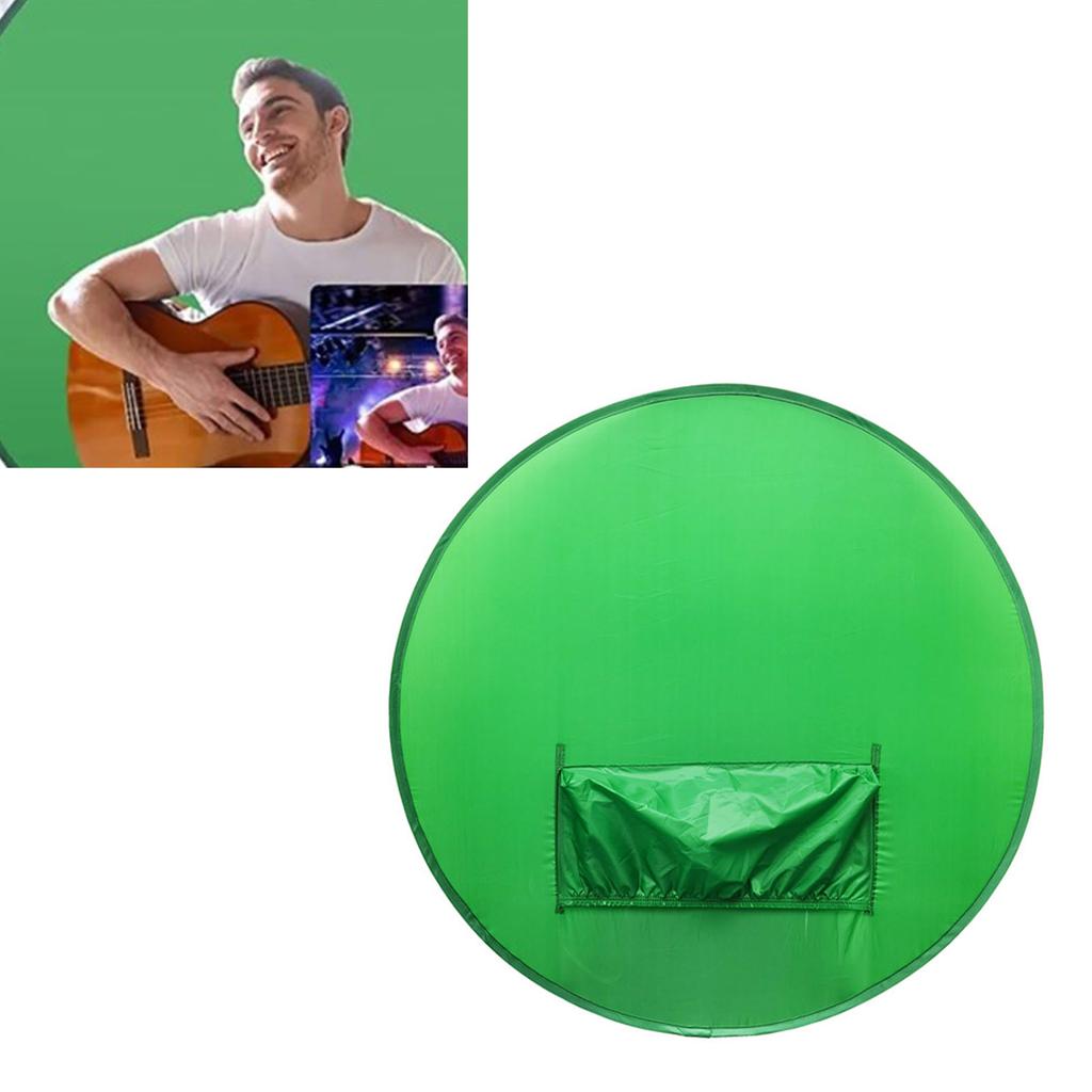 142cm Round Green Screen Backdrop Portable Green Screen Chair Background for Video Chats Video Conference Game Single