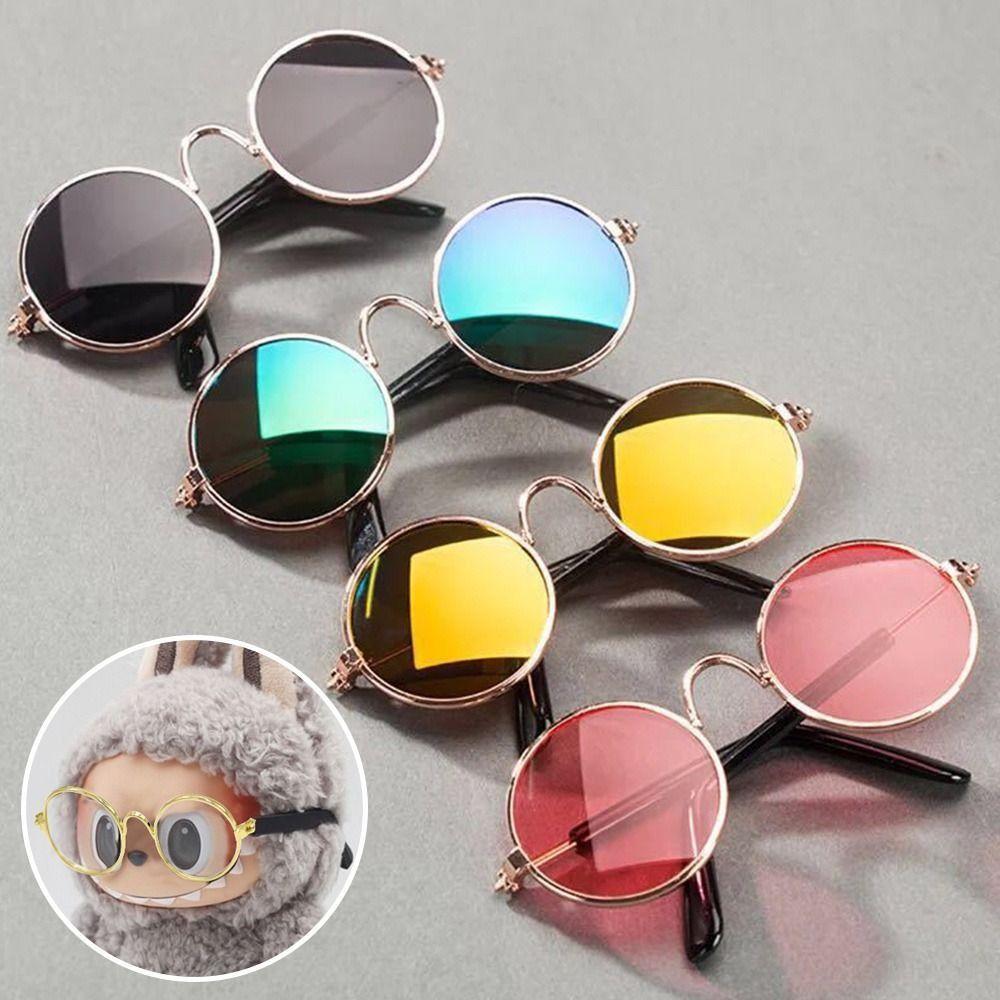 Разноцветные плюшевые очки для кукол Лабубу в круглой оправе, аксессуары для кукол Лабубу, игрушки для кукол