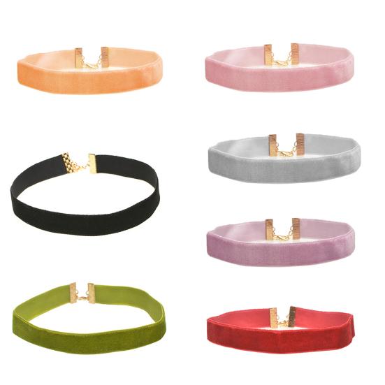 Готическое мягкое бархатное однотонное колье-колье для леди и девочек, клубный танец