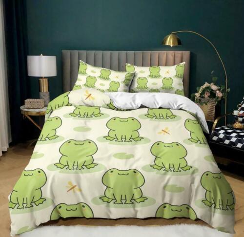 Одеяло серии Cute Frog, набор пододеяльников, наволочка, односпальная двуспальная кровать размера «queen-size»