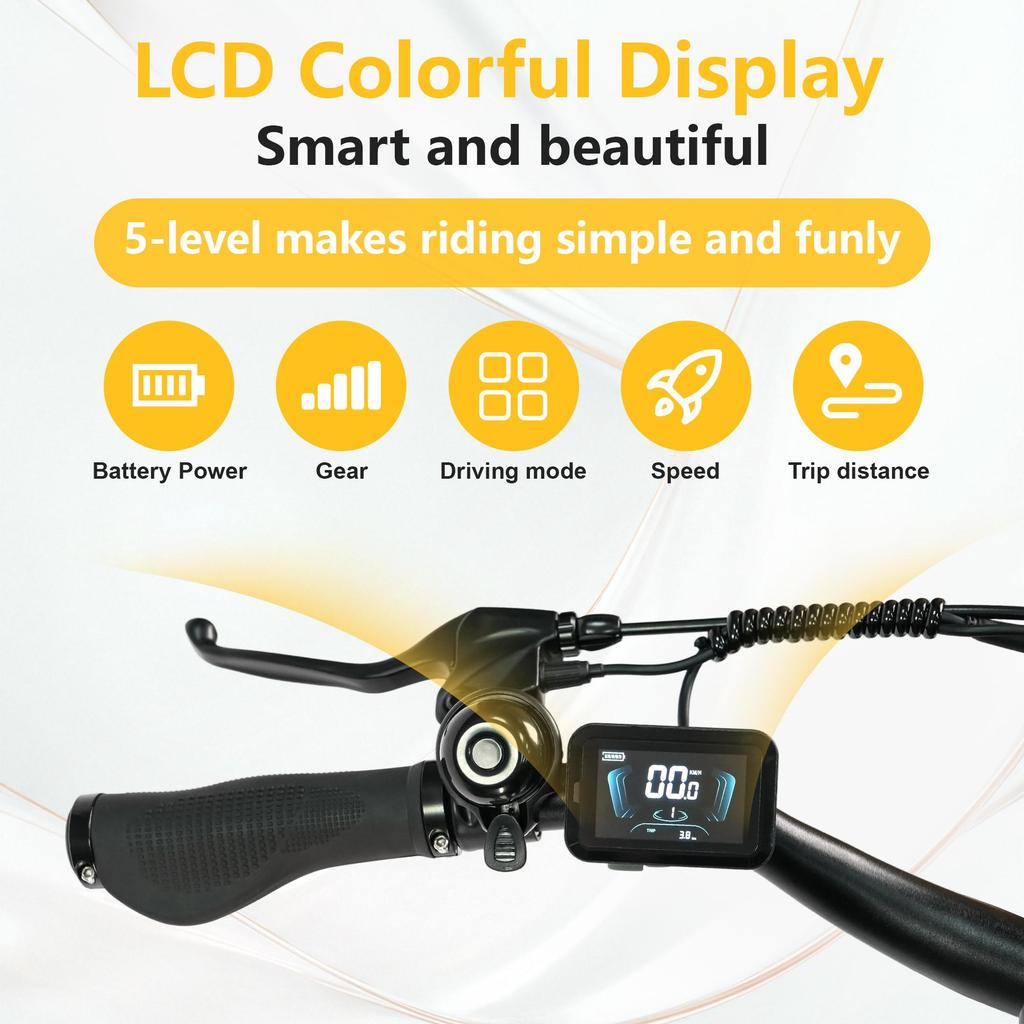 TTGO C3SE Electric Bicycle 25 km/h Speed 120 km Range 36V 18Ah Battery