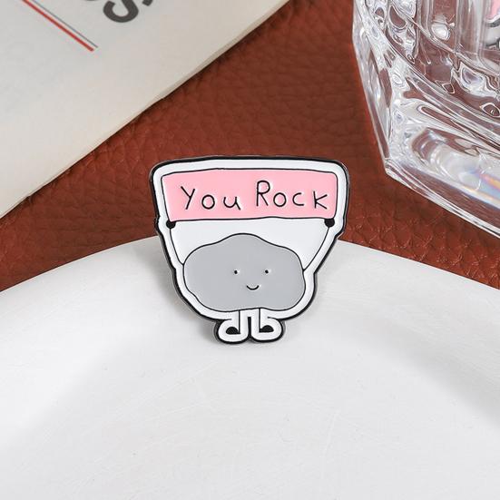 YOU ROCK Inspirational Cloud Brooch Zinc Alloy Lapel Badge Bag Clothes Decorative Brooch Statement Accessory