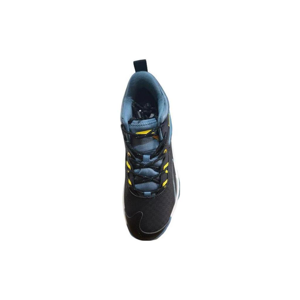Anta Cushioning Slip Resistant Abrasion Resistant Coverage Support Low top Basketball Shoes Men's Navy Blue 112241612-3
