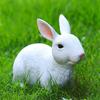 Garden Landscape Easter White Rabbit Sculpture Resin Crafts Bunny Statue Home Decoration