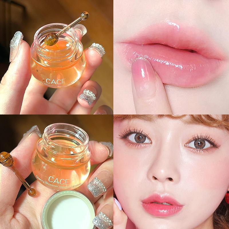 CACE Lovely Honey Cherry Lip Oil Nourishing Lip Balm Long Lasting Moisturizing Clear Lip Oil Lip Gloss Lip Care Beauty Makeup