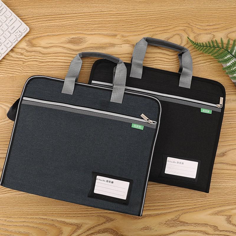 Мужской двухслойный водонепроницаемый офисный портфель большой вместимости с отделениями для компьютера и документов