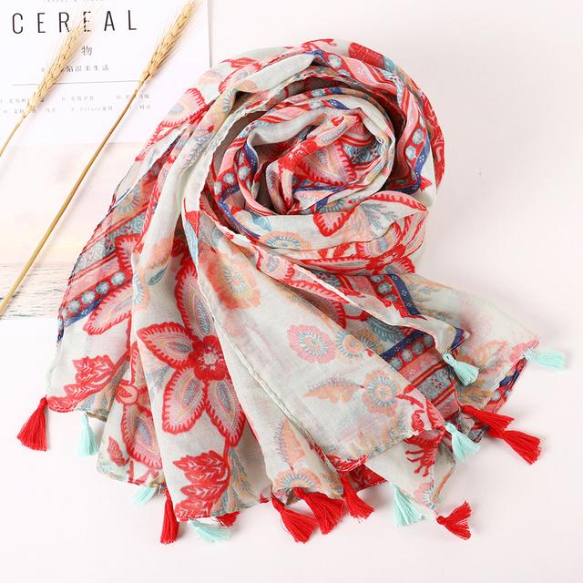 Брендовый дизайнерский женский шарф, теплый принт, пляжный саронг, шали, роскошные хлопковые и льняные банданы, мусульманский хиджаб, женские шарфы с кисточками, парео
