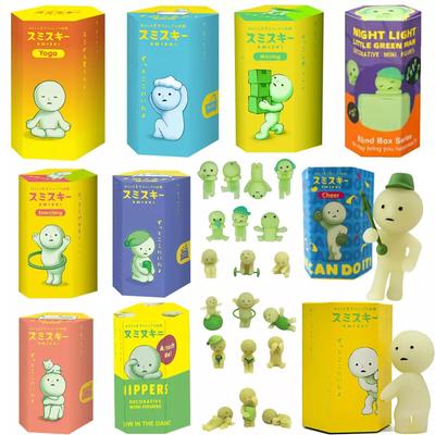 Милый туалет Smiski Hippers, светящийся в темноте, декоративная мини-фигурка, игрушка, глухая коробка, автомобильные аксессуары, игрушки GZW