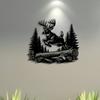 Металлическое настенное искусство 'Олень', Минималистичная железная скульптура для декора дома, гостиной, спальни, офиса, Сельский подвесной орнамент в стиле farmhouse, Прочный подарок на новоселье