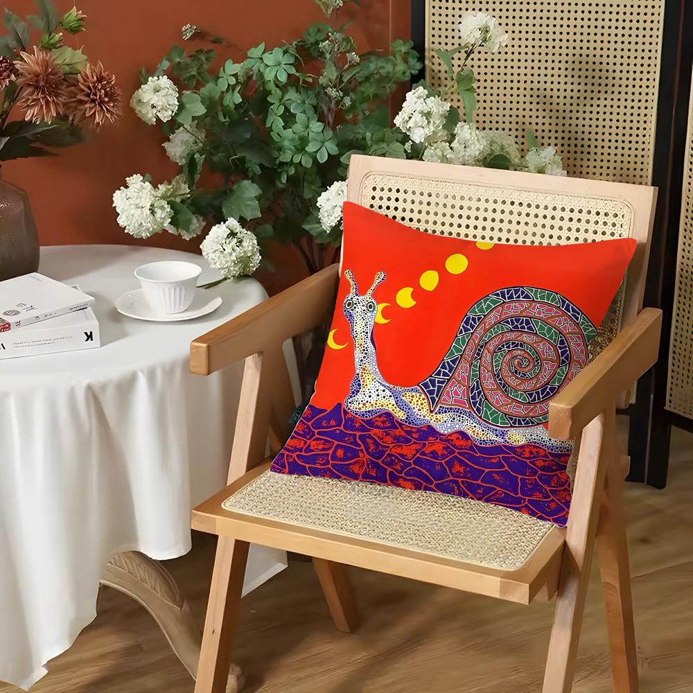 Art YYayoi Kusama Cushion Cover Silky Short Plush Invisible Zipper Dustproof Sofa Pillow Case for Home Decor