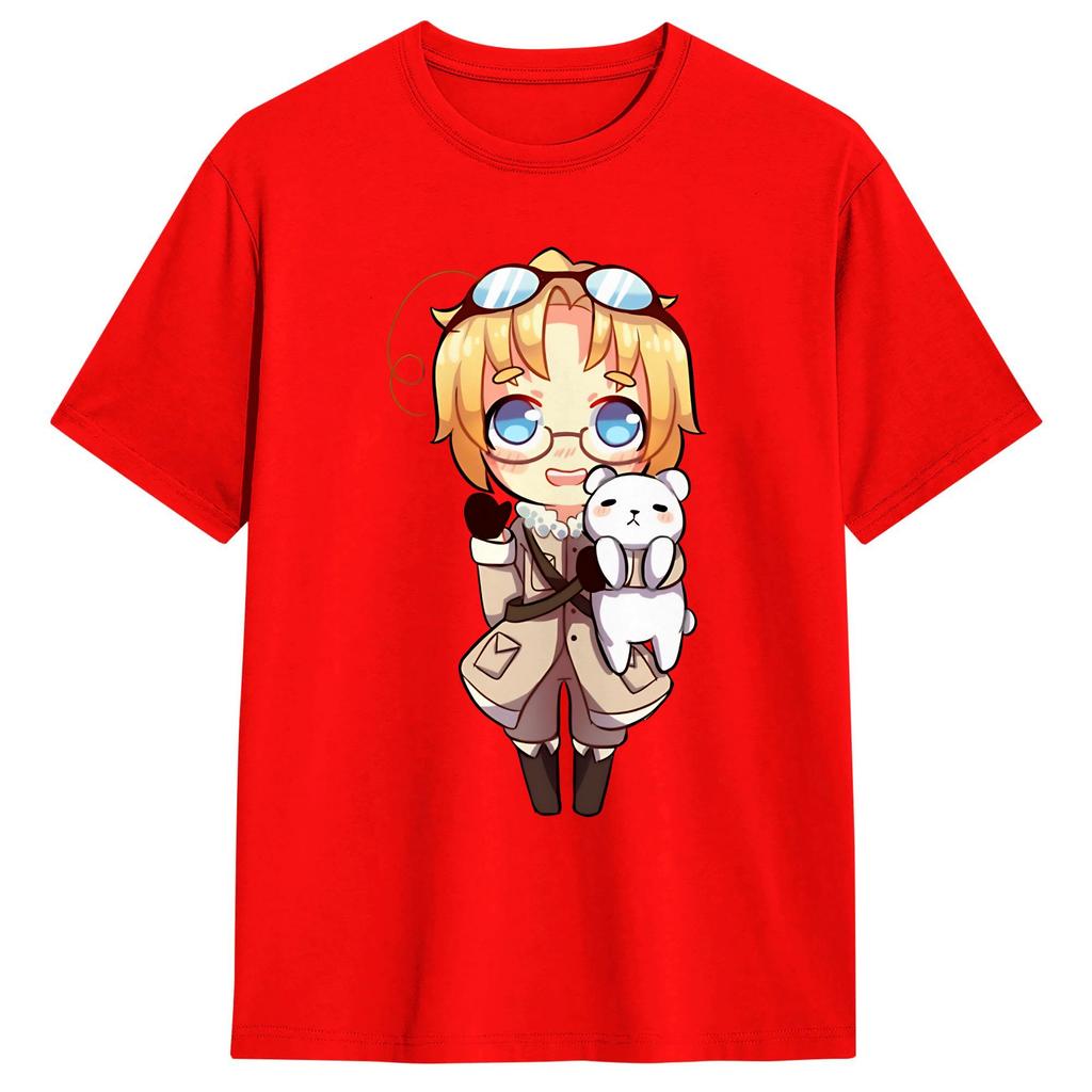 Футболка Hetalia Axis Power Летняя хлопковая футболка для унисекс Харадзюку Повседневная футболка с коротким рукавом Эстетичная одежда