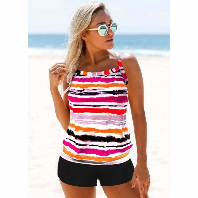 Women New Design Printing Tankini Swimsuit Bikini Set Summer Bathing Suit Retro Beach Wear Bikini Loose Size Monokini Swimwear