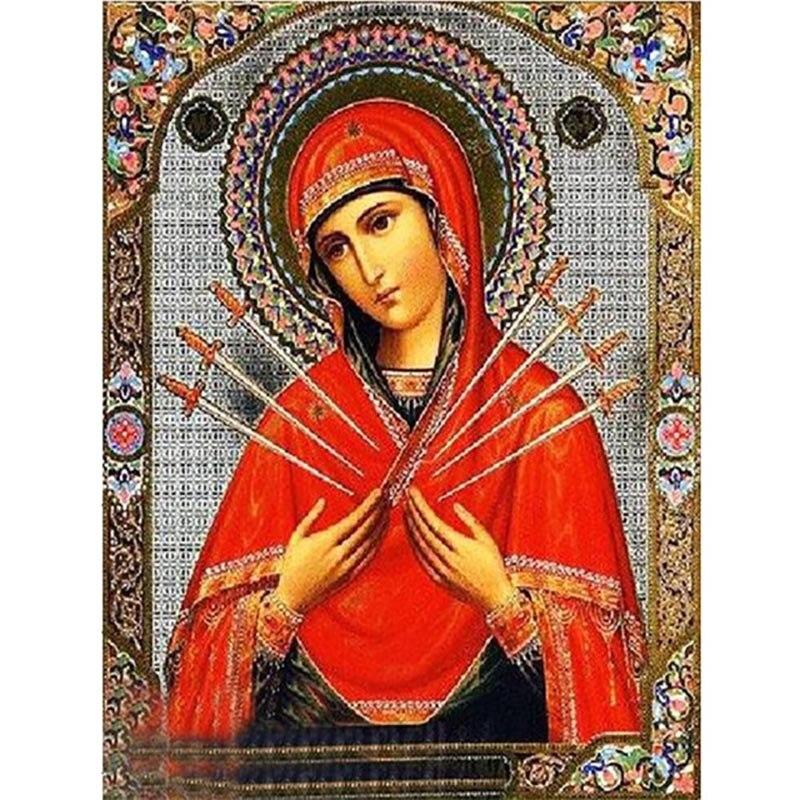 DIY Religion Icon 5D Diamond Painting Full Round Drill Cartoon Diamond Embroidery Mosaic Cross Stitch Gift Wall Art Home Decor