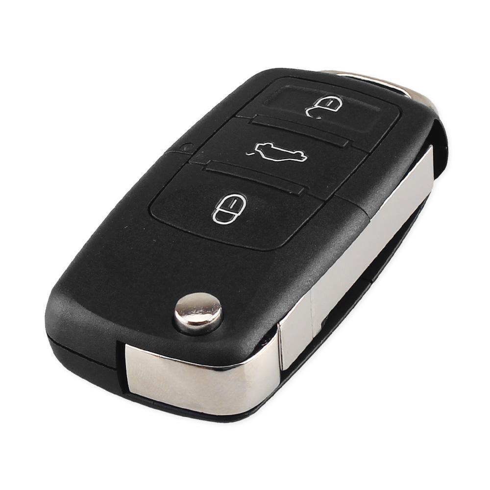3+ 1 Panic 4 Buttons Flip Remote Key Shell Fit for VW Touareg Switchblade Flip Case Fob