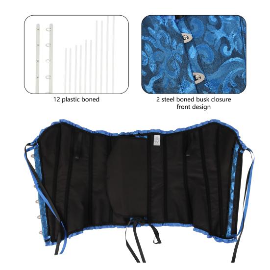 Women Corset Tops Off Shoulder Lace Bow Tie Design Regular Fit Shapewear Perfect Figure Lace-up Waist Trainer