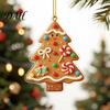 Funny Gingerbread Figurines Christmas Tree Pendant, Double-sided Acrylic Hanging Ornament for Whimsical Man Decor Holiday Home And Car Rearview Mirror