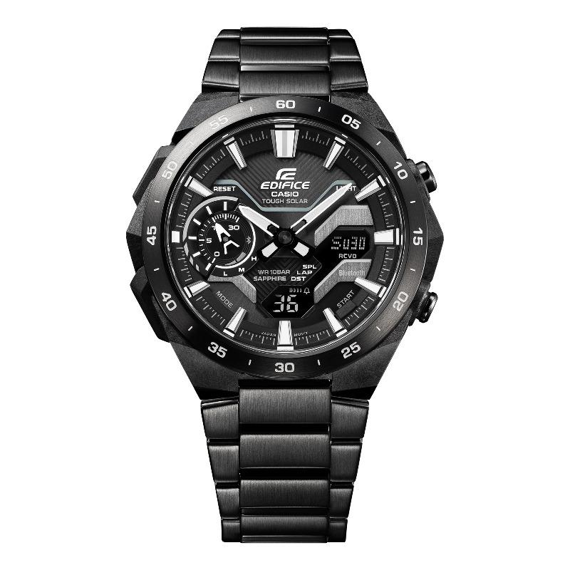 Casio Мужские кварцевые часы из нержавеющей стали с водозащитой 100 м ECB-2200YDC-1A