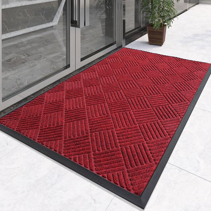 Boneng High-End Entrance Door Mat, Outdoor Entryway Carpet, Foot Mat, Doorway Rug, Door Mat, 60x120cm, Lingmeng Red