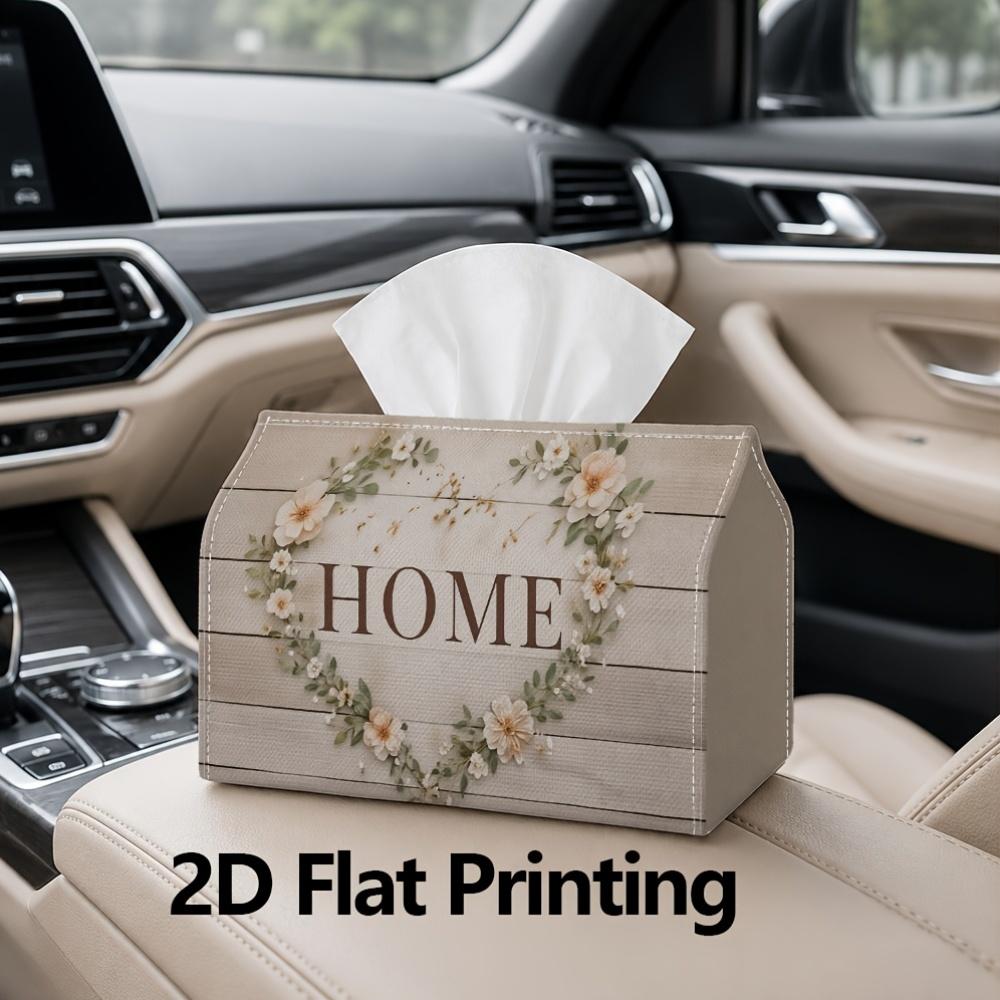 1pc, 2D Flat Printing, Tissue Box Home Decor Heart And Flower Patterns Printed Tissue Box, Suitable for Bathrooms, Living Rooms, Bedrooms, Dressing Ta