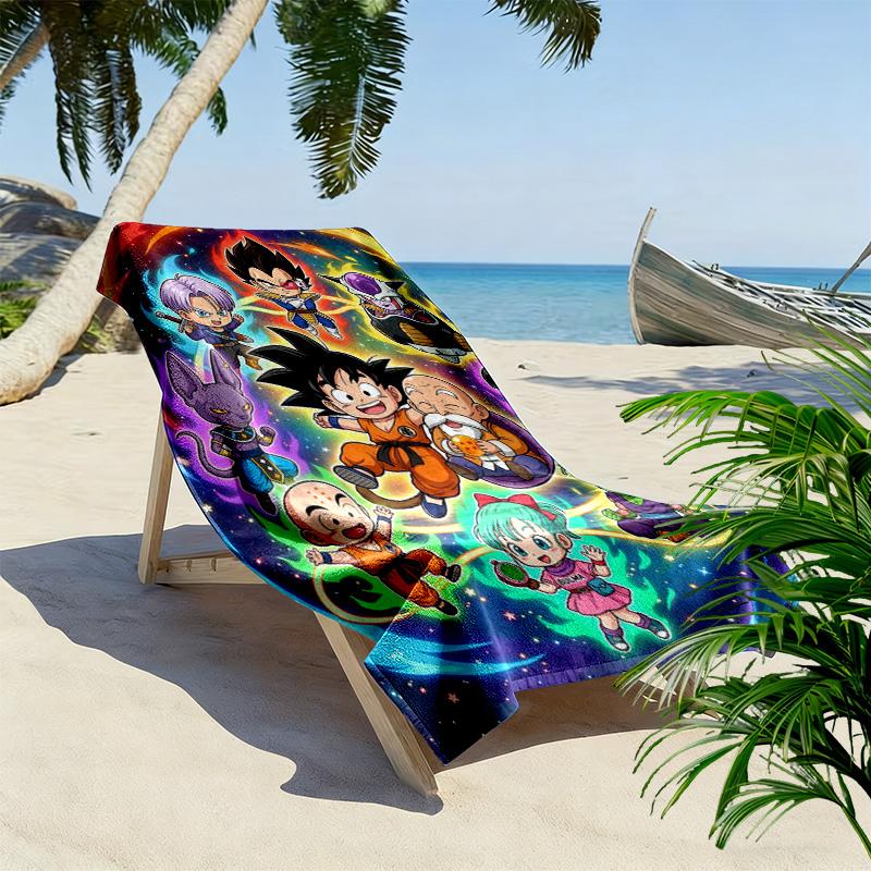 Son-Goku Print Beach Towel, Large Soft Quick Dry Towel for Beach Camping Swimming