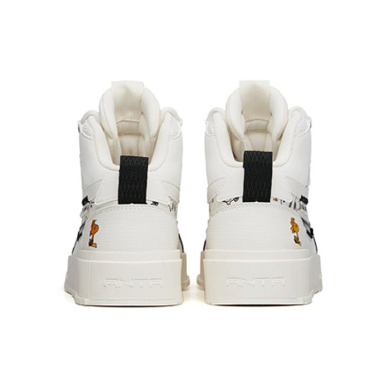 SNOOPY x Anta Life Коллекция Нескользящие Износостойкие Кроссовки для Скейтборда Женские Бело-Черно-Желтые Кроссовки 922138011-8