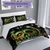 3PC Custom Name Halloween Poison Apple Bedding Set Printed Bedding Set Duvet Cover Closure Includes 1 Duvet Cover & 2 Pillowcases for All Seasons Bedr