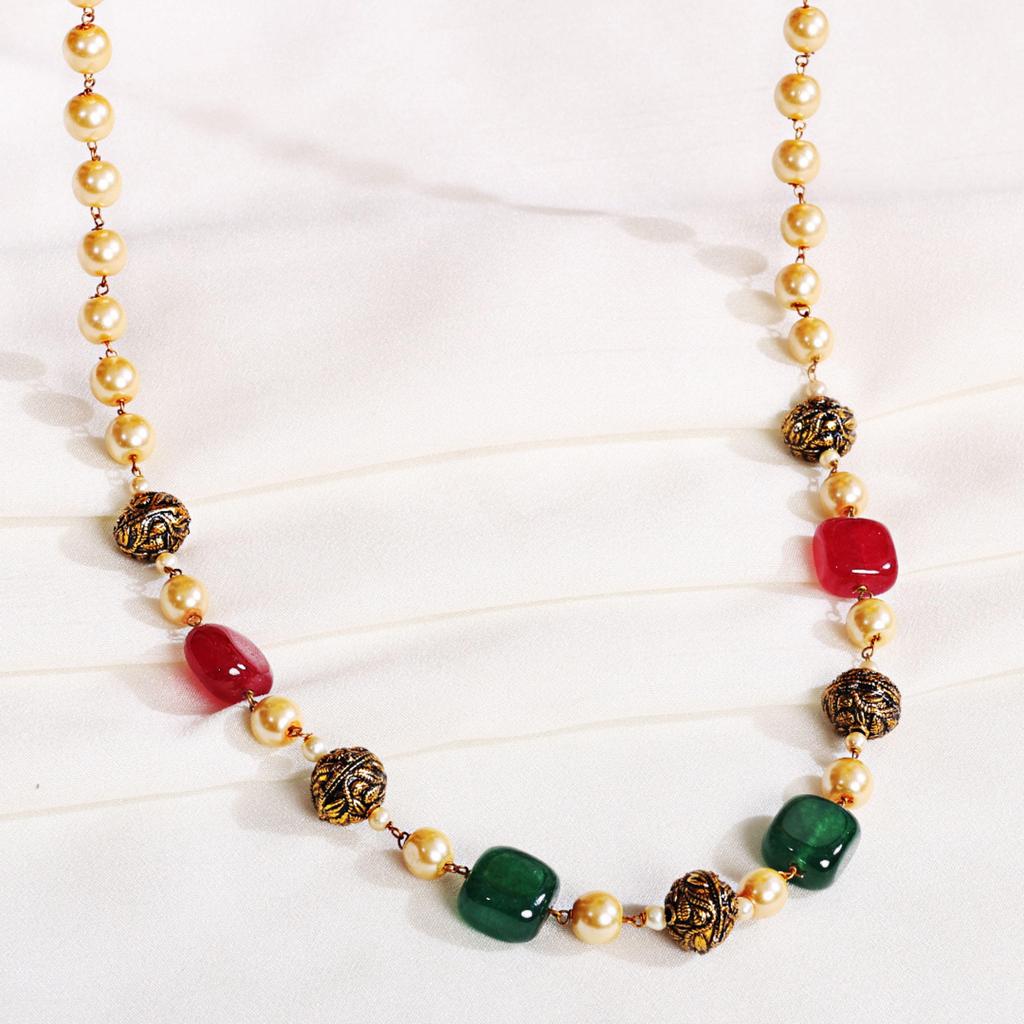 Royal Necklace Set, Jaipuri Stone Necklace Set, Jaipuri Green Emerald Stone Necklace,Indian Bridal Jewellery