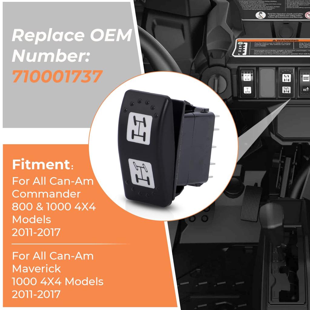 710001737 Замена переключателя 4WD для Can-Am Commander Maverick | Подходит для Commander 800 1000, Maverick MAX 1000 1000R, Управление полным приводом