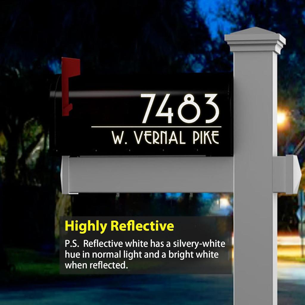 Индивидуальный номер почтового ящика, светоотражающие современные номера почтовых ящиков для улицы, виниловая наклейка с адресом улицы, самоклеящиеся номера, индивидуальный выбор цветов