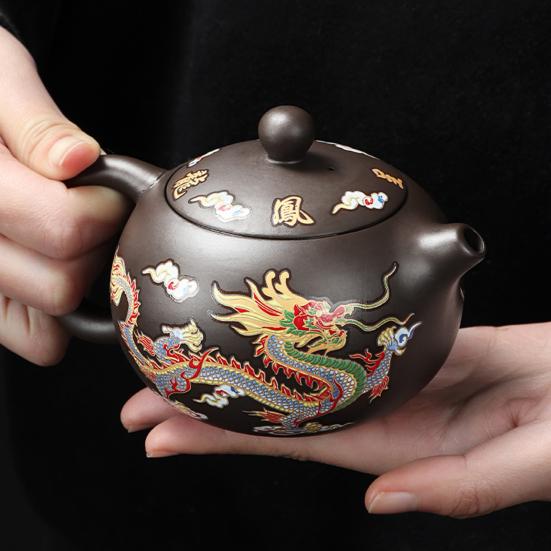 Tea Set Hand-made Dragon And Color-changing Zisha Purple Clay Teapot Phoenix Tea Kettle Premium