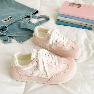 Сладкие пуховые туфли на платформе женские 2025 новые маленькие белые туфли осенние тонкие дышащие универсальные юбка балетные тренировочные туфли