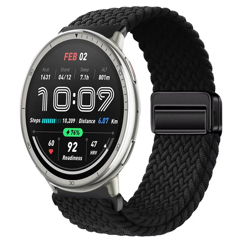 20 мм 22 мм Плетеный нейлоновый ремешок для Amazfit Active 2/GTS 4 Mini Магнитный ремешок Браслет Amazfit Bip 6 5 GTR 4/Balance Браслет