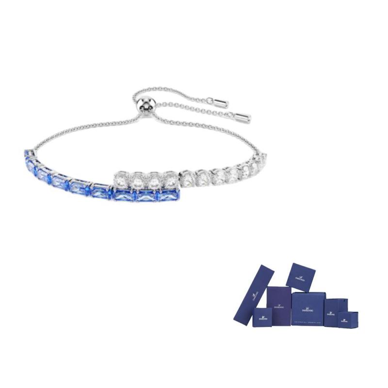 Swarovski Современный дизайн Водонепроницаемый Хрустальный Браслет Унисекс Браслеты Синий 5732266
