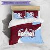 West Ham United Football Printed 3 Pieces Bedding Set, Comfortable Skin Friendly Bedroom Duvet Cover Set