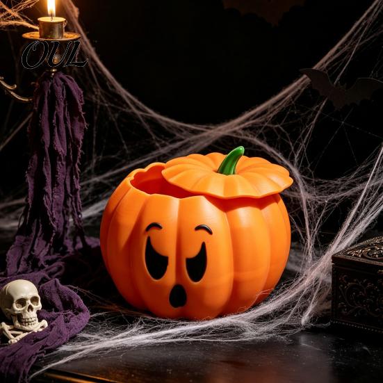 3D Printed Devil Container Pumpkin Storage Box with Lid, Funny Ghost Face Decorative Lid Halloween Decoration, Desktop Organizer for Jewelry And Small