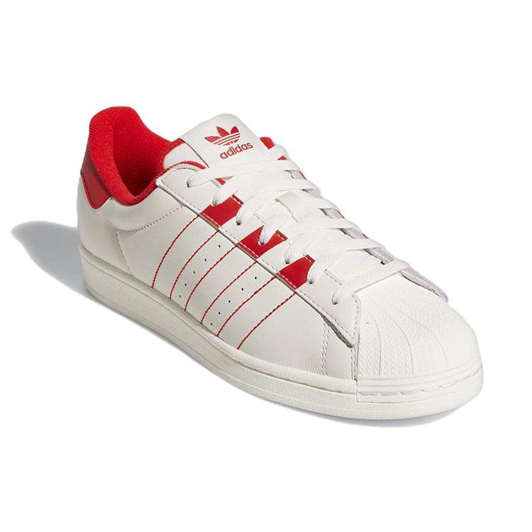 adidas Кроссовки Superstar White Vivid Red Унисекс Облачно-белые GZ4744