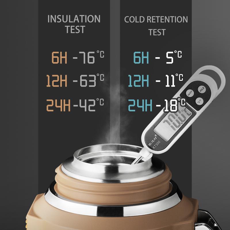 TKK 2000 мл SUS-316 термос большой емкости из нержавеющей стали портативный термос изолированный стакан с веревкой термобутылка
